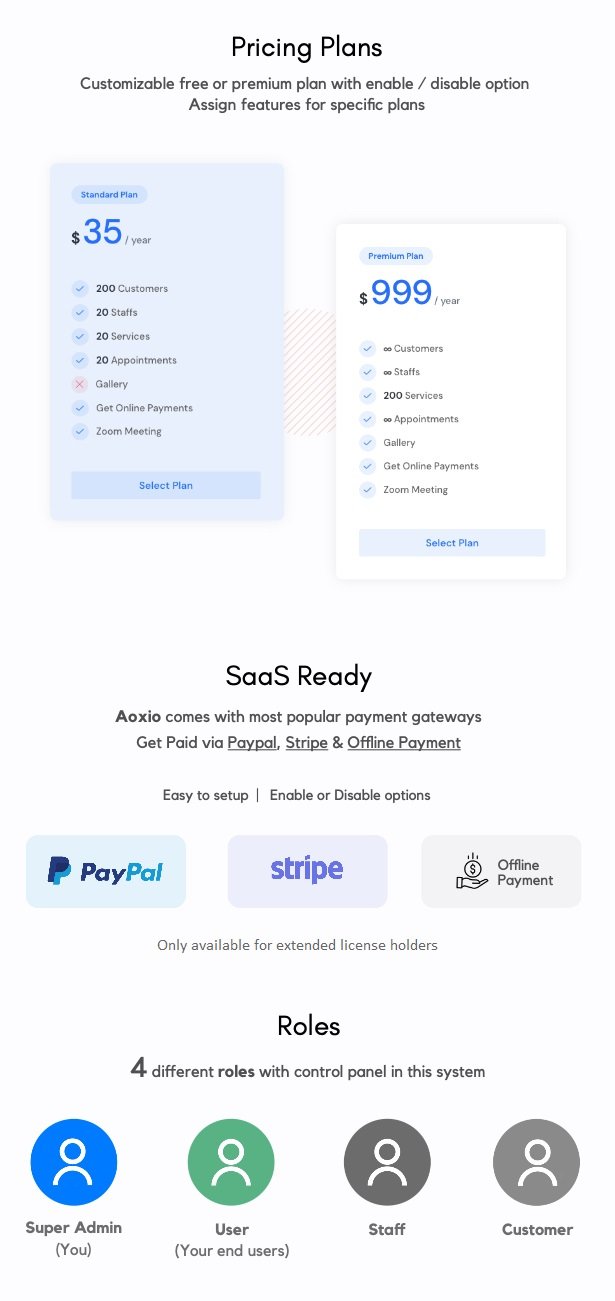 Aoxio - SaaS Multi-Business Booking & Appointment Scheduling Software