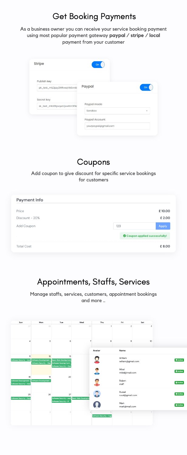 Aoxio - SaaS Multi-Business Booking & Appointment Scheduling Software