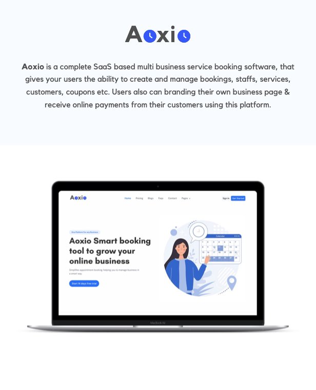 Aoxio - SaaS Multi-Business Booking & Appointment Scheduling Software